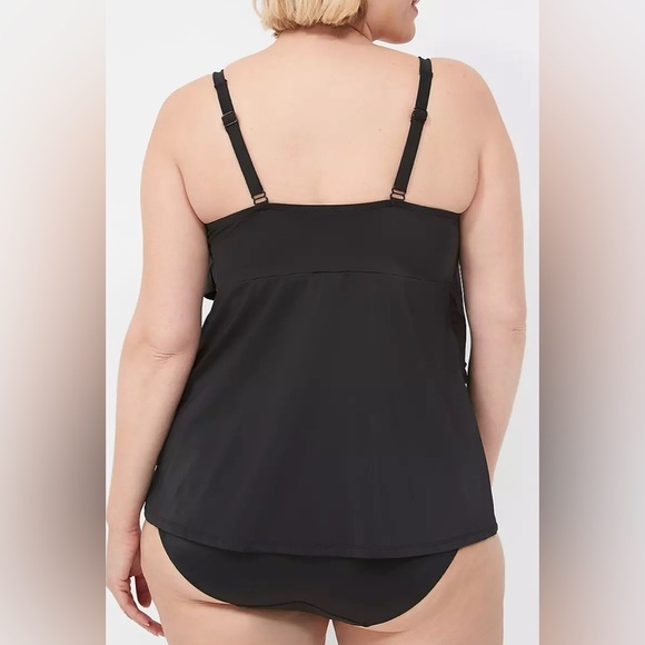 Cacique Lightly Lined No Wire Tankini Top - Picture 3 of 10